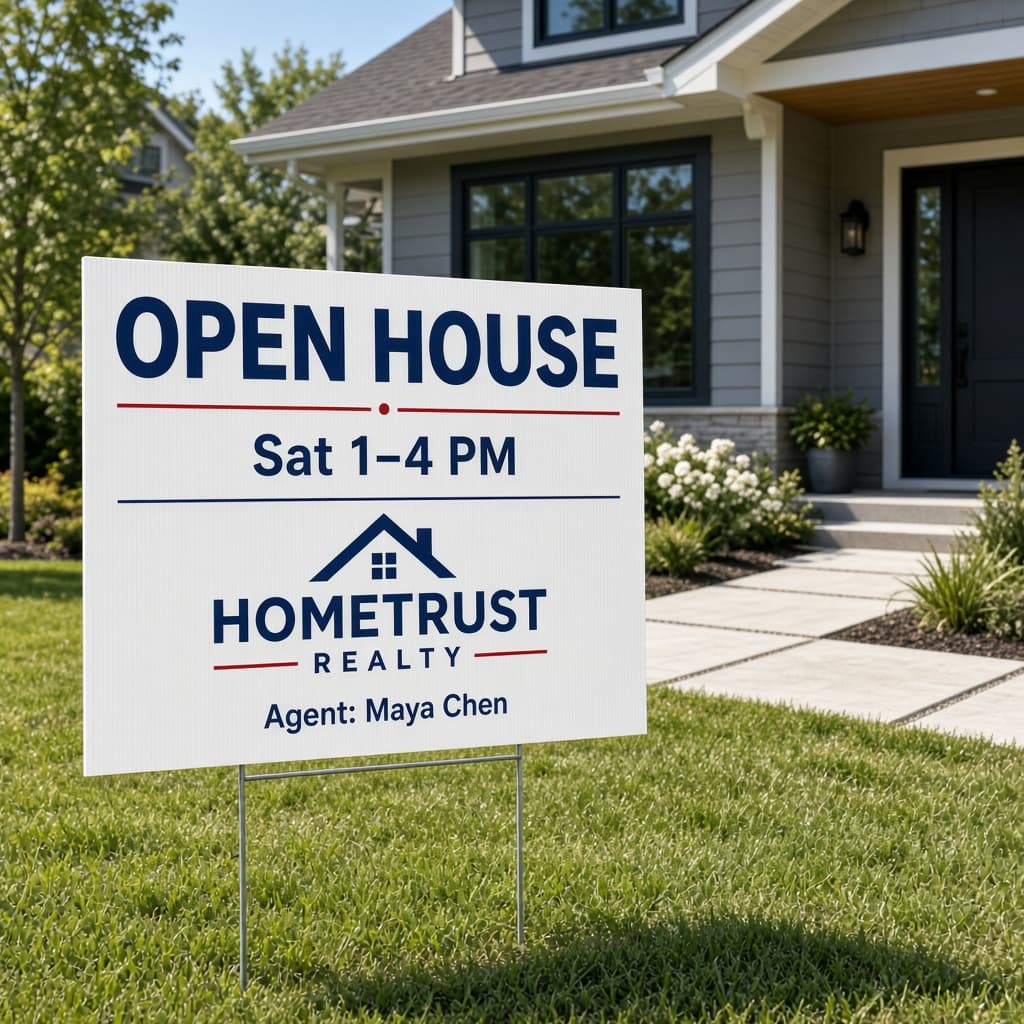 2 Open House Yard Signs