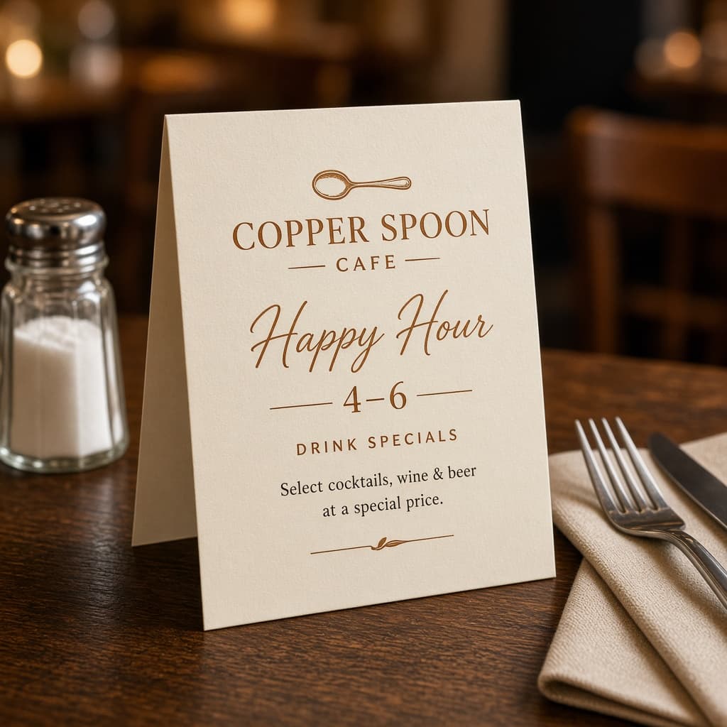 100 Table Tent Cards